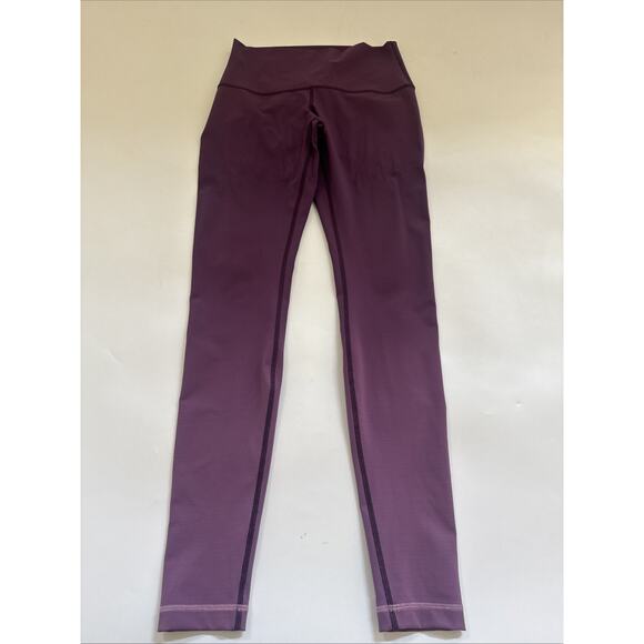 Lululemon OMBRE Leggings Women 8 Purple Logo #35801 Athleisure Workout - Picture 1 of 11